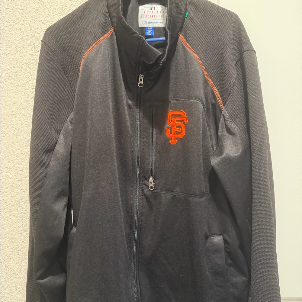 San Francisco Giants Men's Black Performance Full-Zip Jacket with Orange Logo